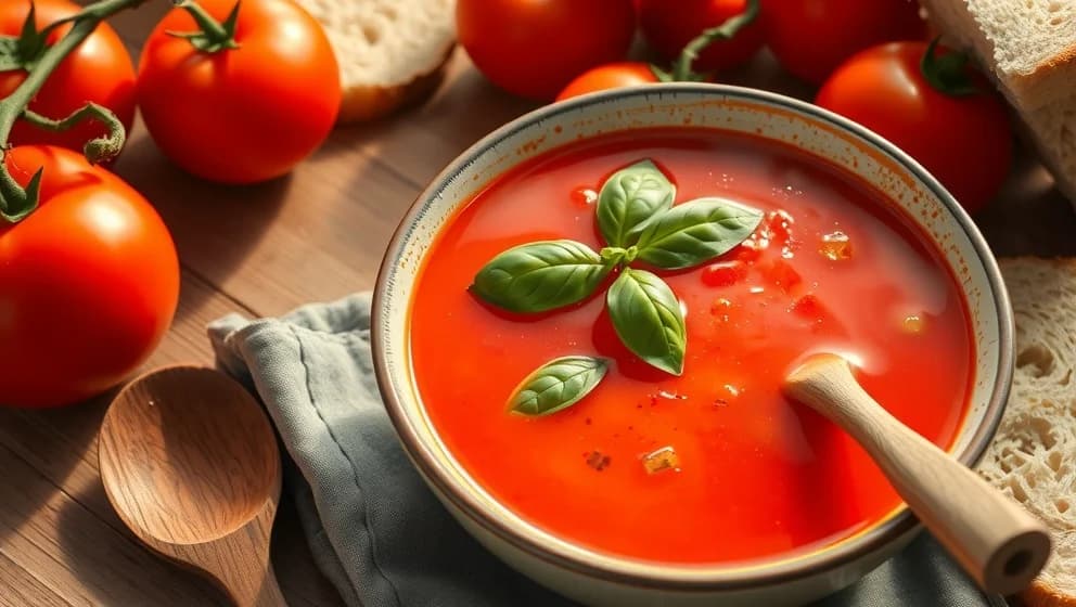 Enkel tomatsoppa med färska tomater