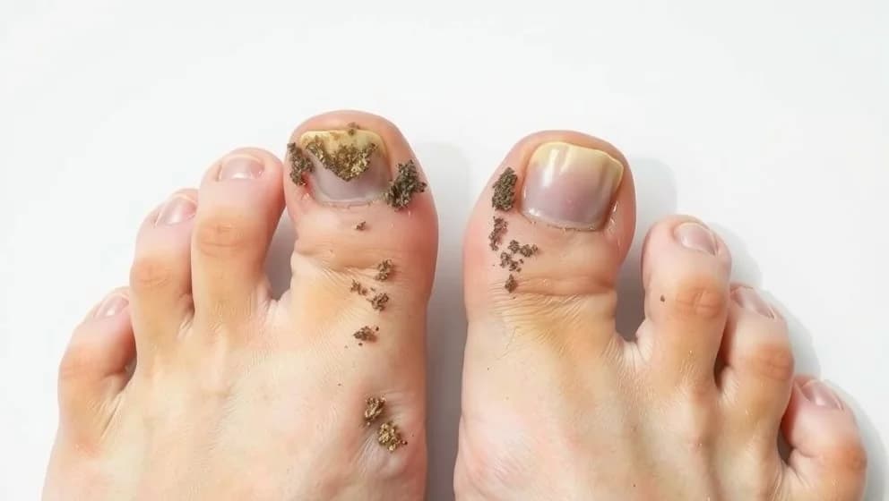 Hur ser fotsvamp ut på tårna