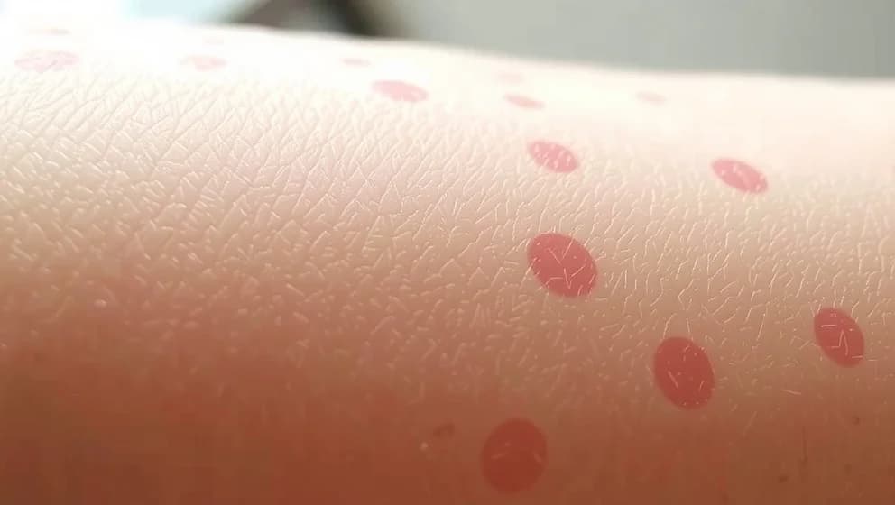 Röda prickar på huden som kliar